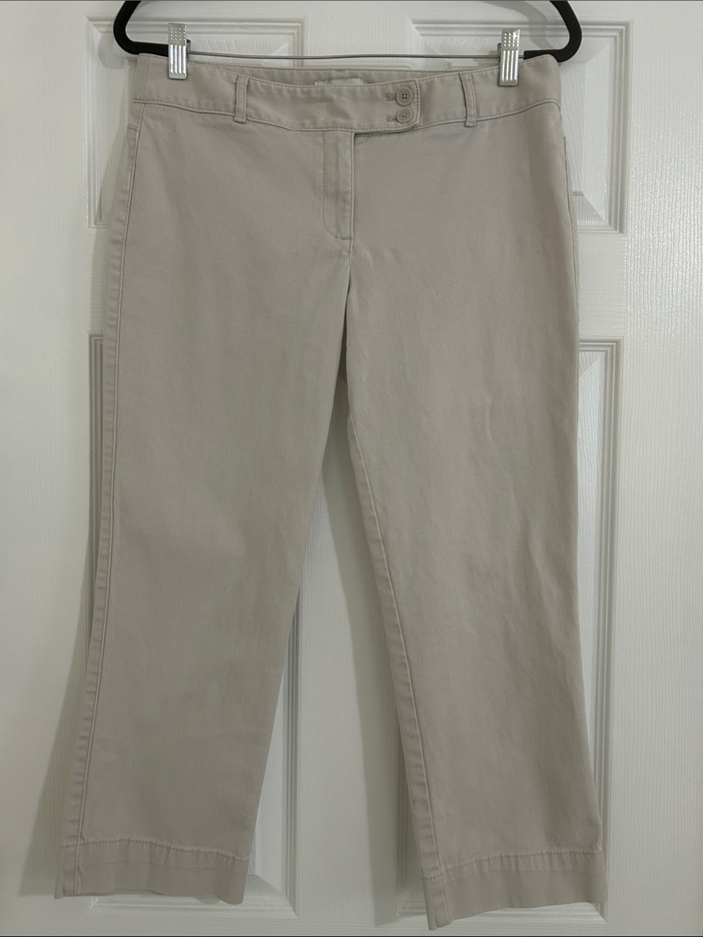 LOFT Marisa Cropped Cotton Khaki Pants Chinos Size 6 Ann Taylor
